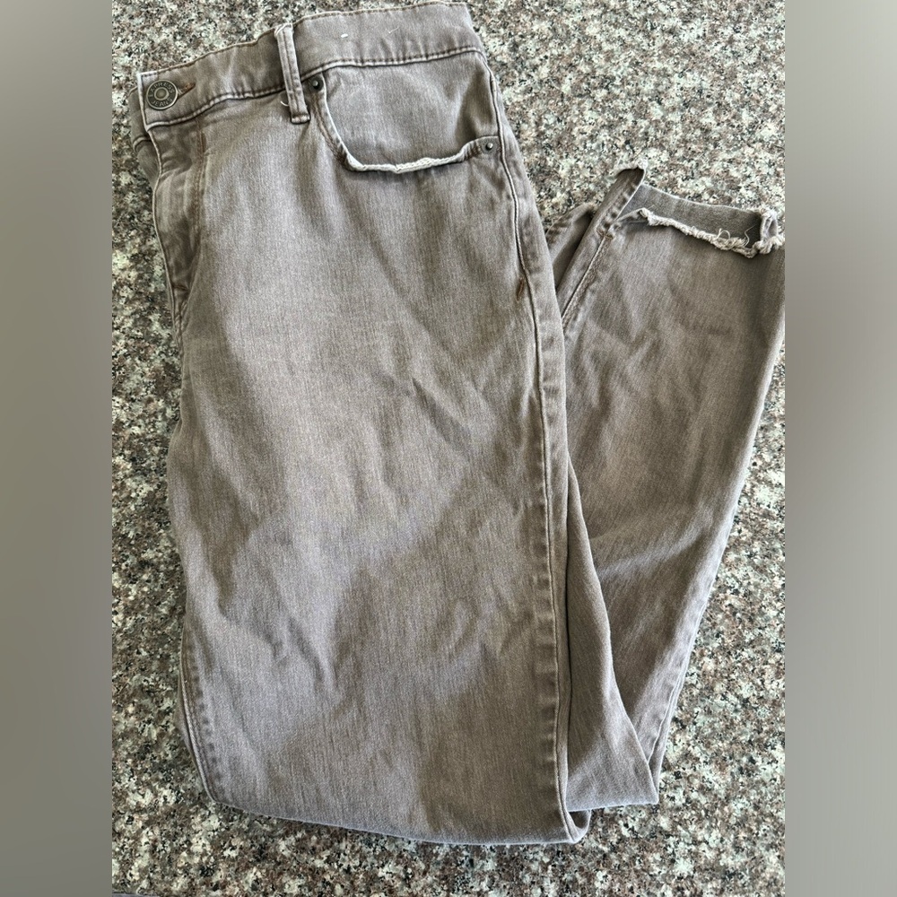 Express Ankle Legging Stretch‎ Mid Rise Rise Jeans Gray Brown Size 10 R